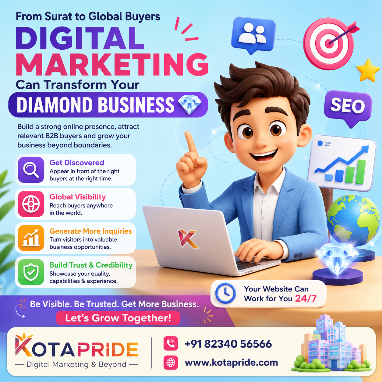 From Surat to Global Buyers: How Digital Marketing Can Transform a Diamond Business